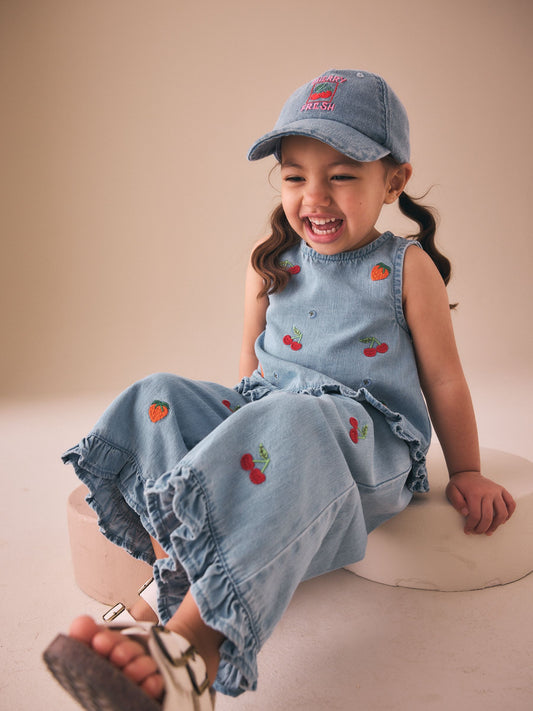 Dsiney Kidz - Fruit Embroidered Denim Top & Trousers Set (3mths-7yrs) image 2