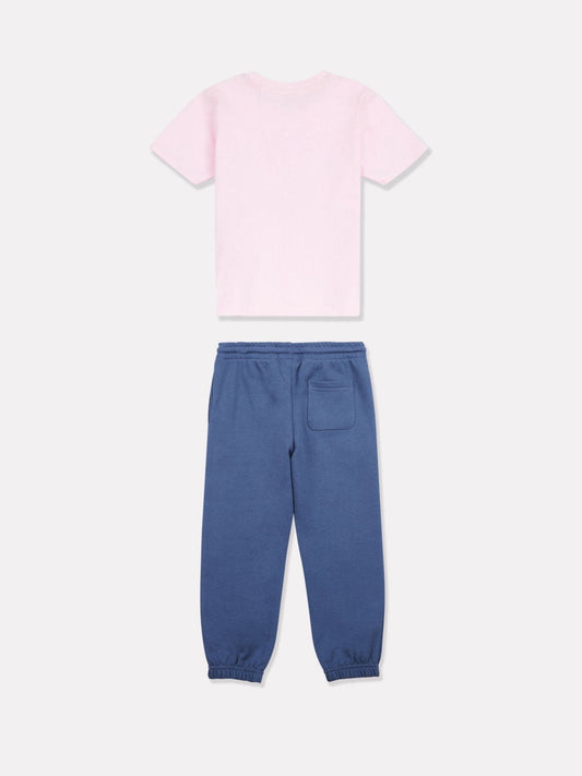 Dsiney Kidz - New Balance Pink NB Stacked Logo T-Shirt and FT Joggers Set image 2