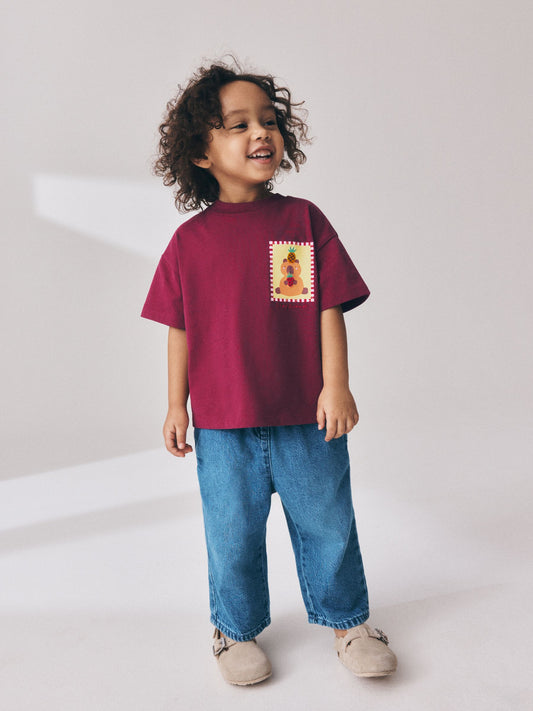 Dsiney Kidz - Burgundy Capybara Short Sleeve T-Shirt (3mths-7yrs) image 2