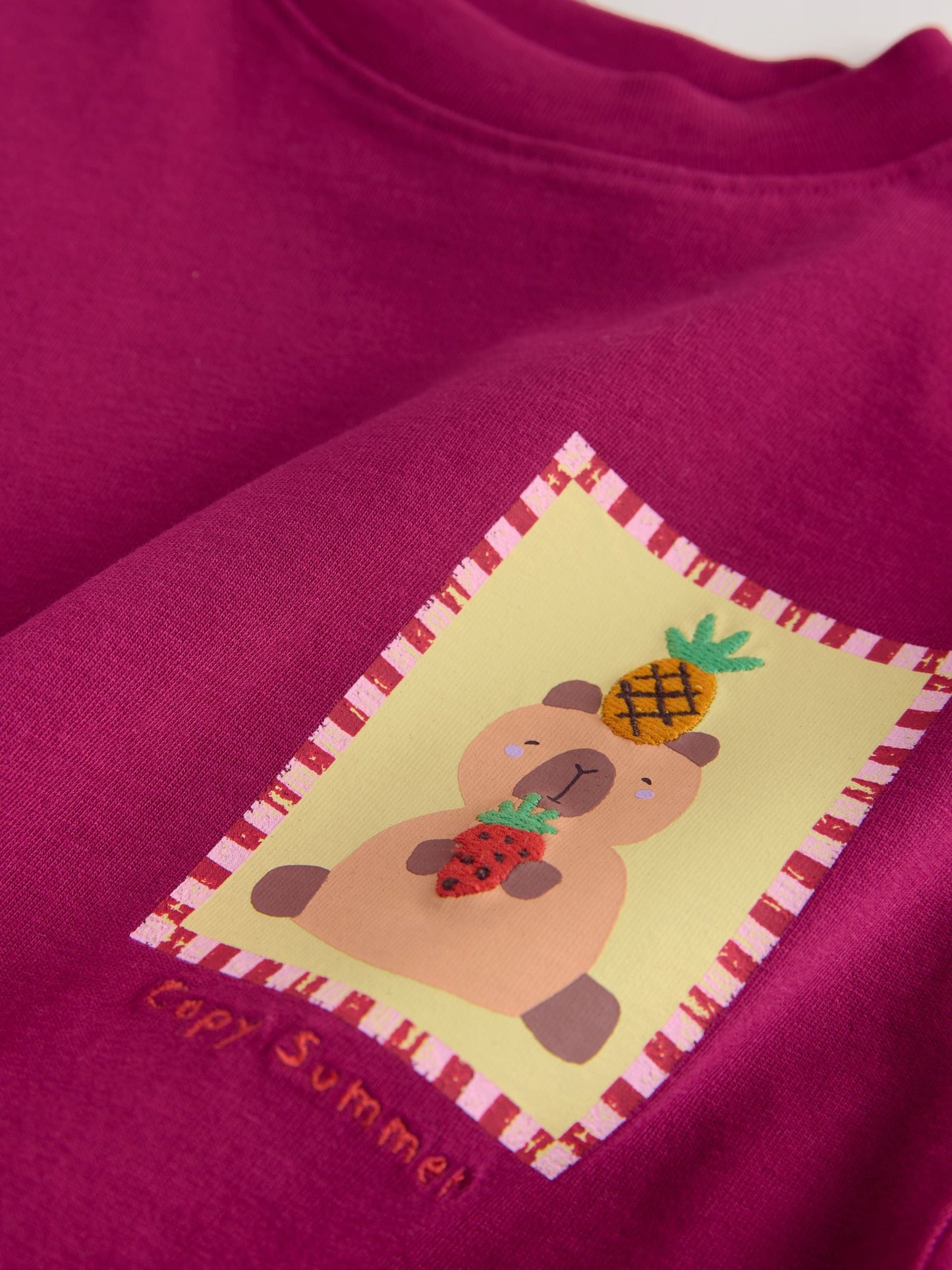 Burgundy Capybara Short Sleeve T-Shirt (3mths-7yrs) image 8