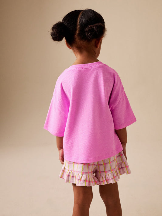 Pink Flower T-Shirt and Shorts Set (3mths-7yrs) image 2