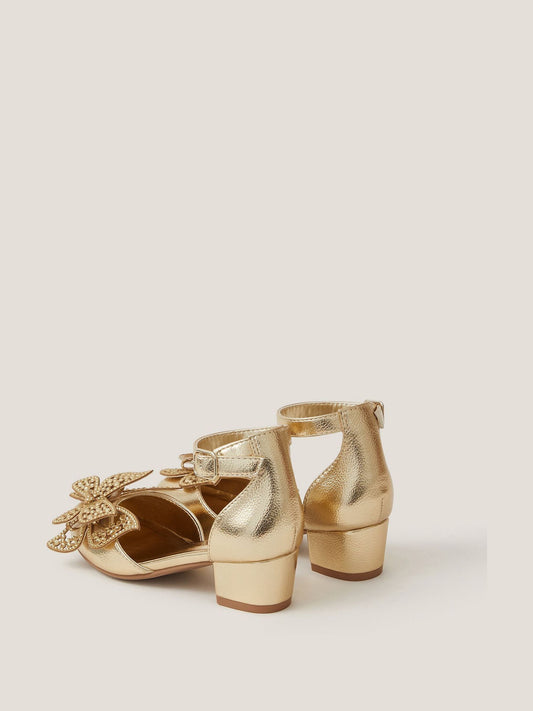 Dsiney Kidz - Monsoon Gold Butterfly Metallic Heels image 2