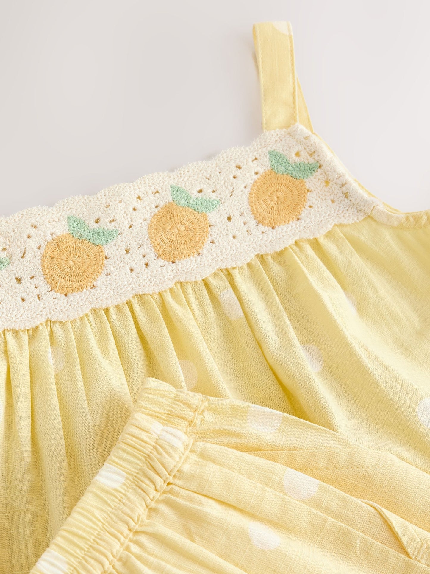 Lemon Yellow Spot Crochet Top And Short Set (3mths-7yrs) image 8