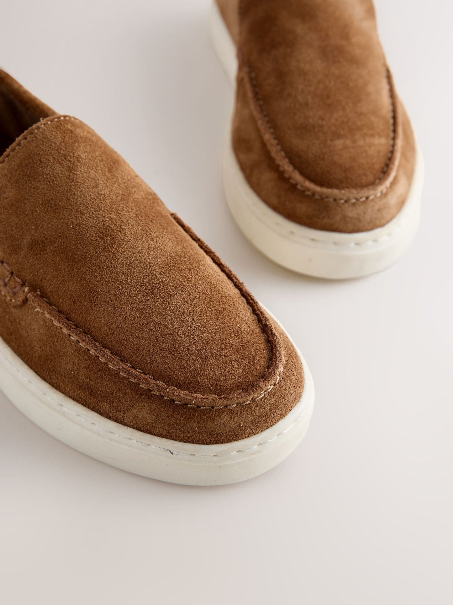 Tan Brown Suede Loafers image 5