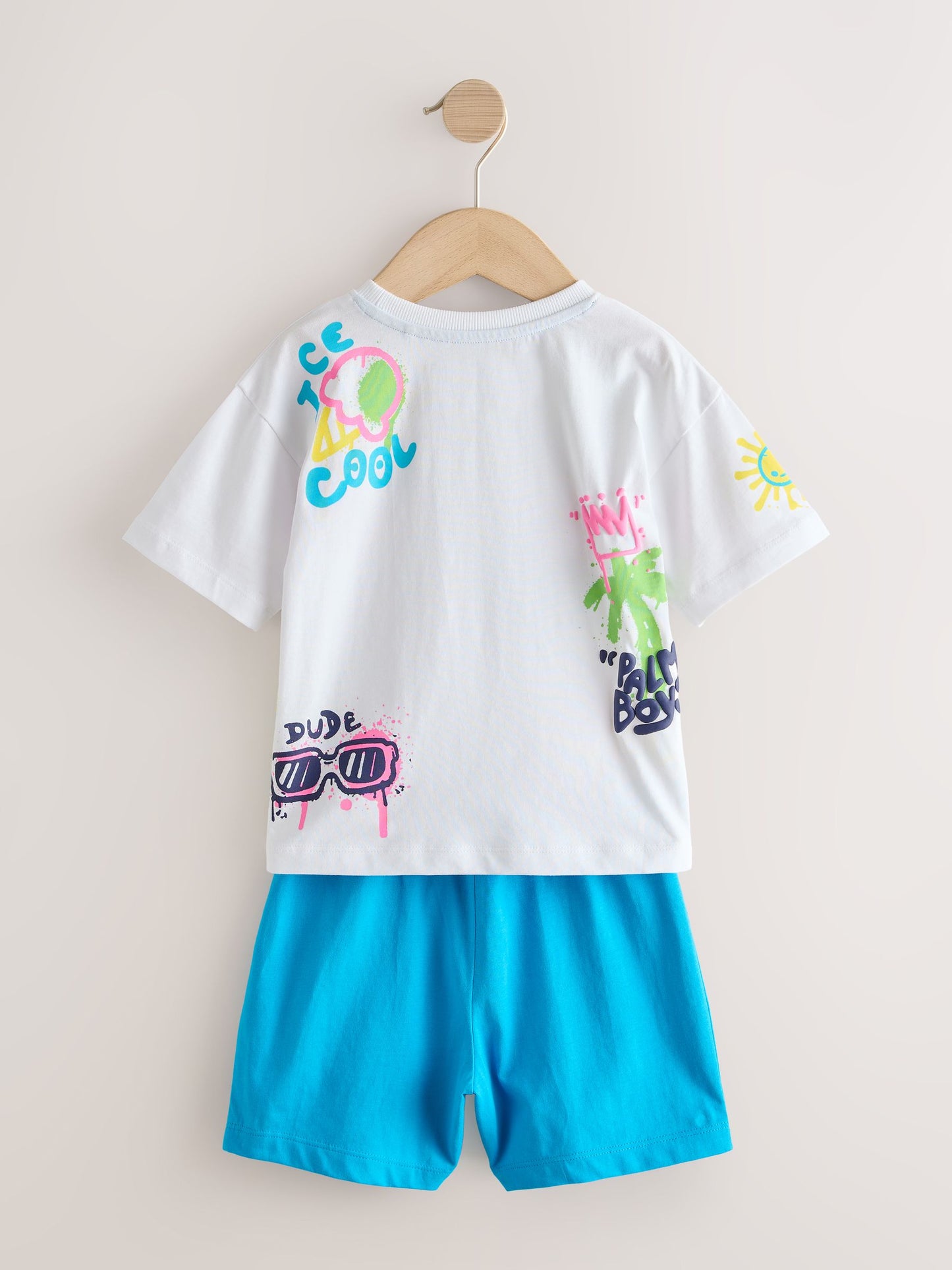 Black/Purple/White Graffiti Beach Vibes Short Pyjamas 3 Pack (9mths-12yrs) image 13