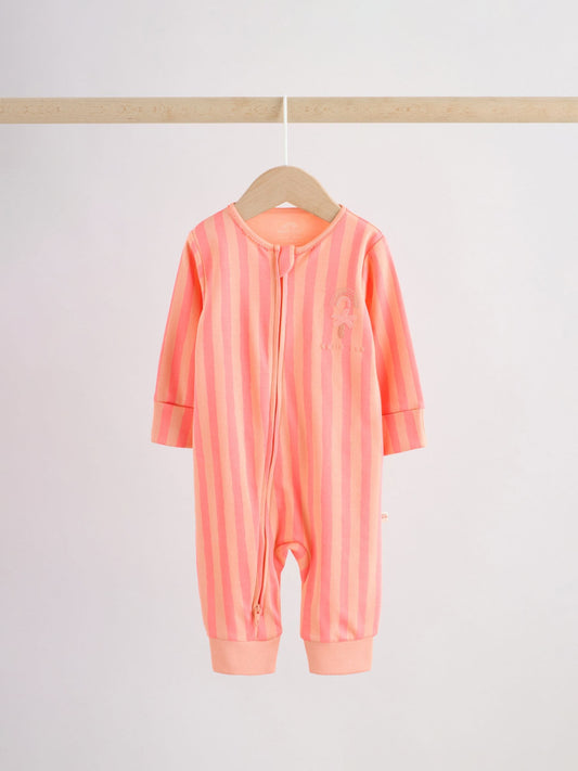 Pink/Blue Baby Sleepsuits 3 Pack (0mths-3yrs) image 2