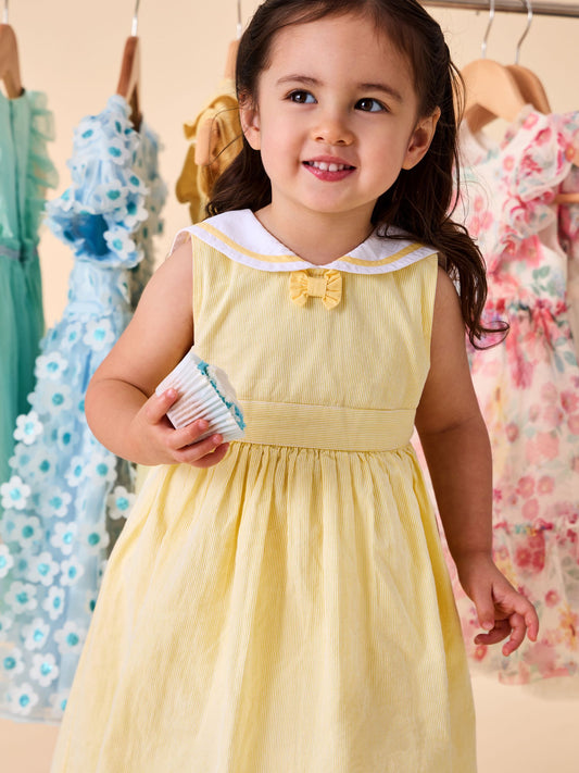 Dsiney Kidz - JoJo Maman Bébé Yellow Sailor Stripe Party Dress image 2