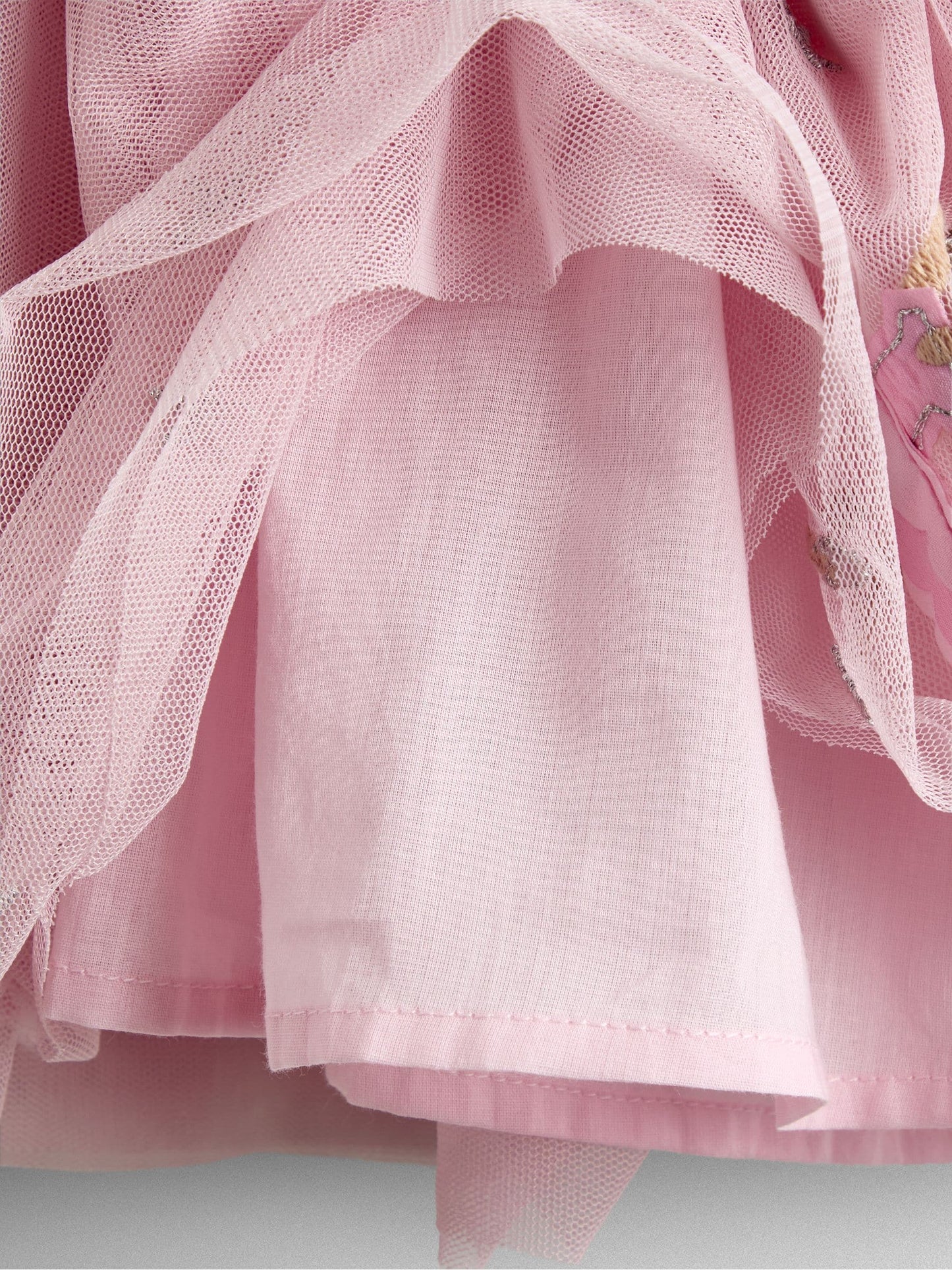JoJo Maman Bébé Pink Ballerina Appliqué Tulle Party Dress image 6