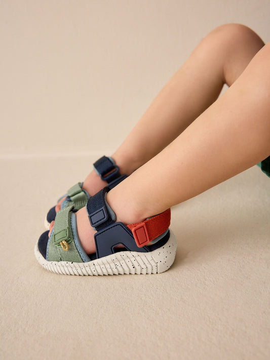 Blue Colourblock Utility Trekker Walking Sandals image 2