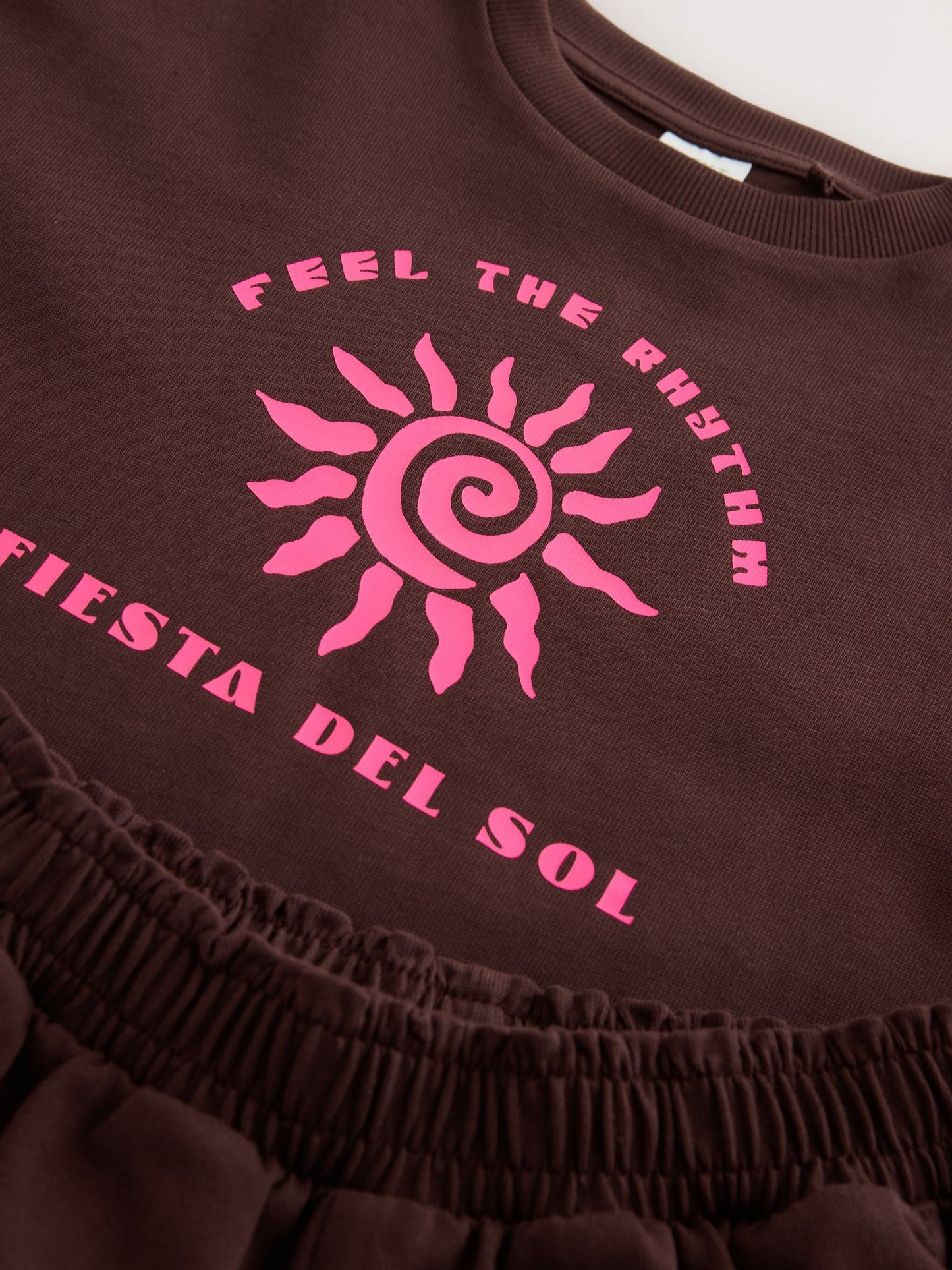 Brown/Pink Rio Heavyweight T-Shirt and Shorts Set (3-16yrs) image 9