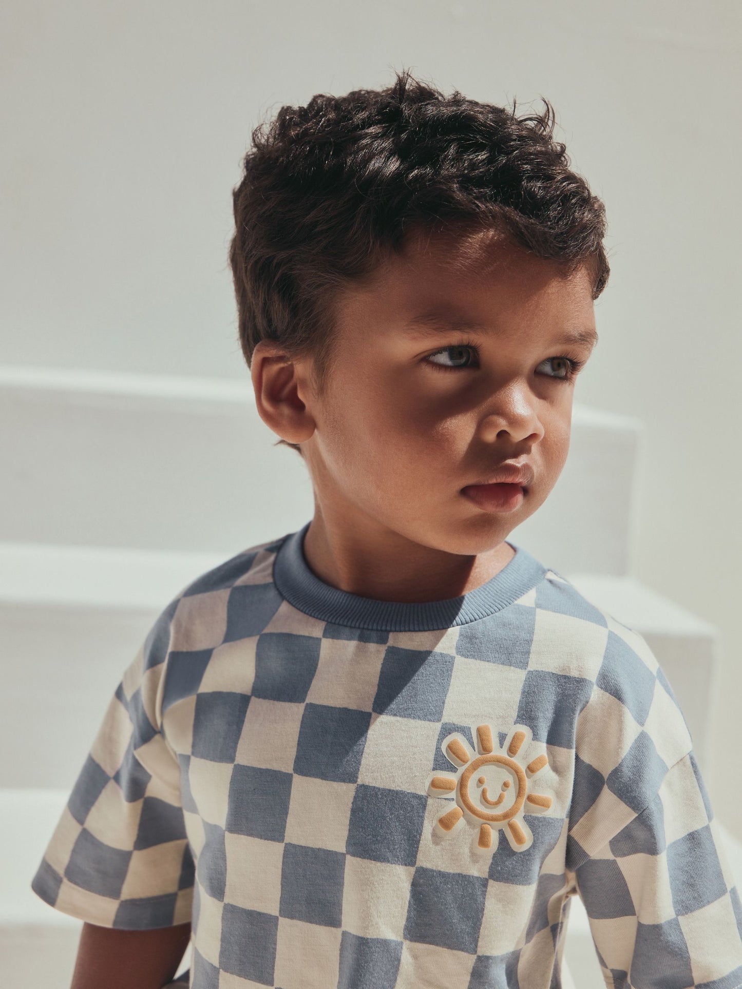 Dsiney Kidz - Blue/White Checkerboard Sun Short Sleeve All-Over Print T-Shirt (3 Month-7 Years) (3mths-7yrs) image 8
