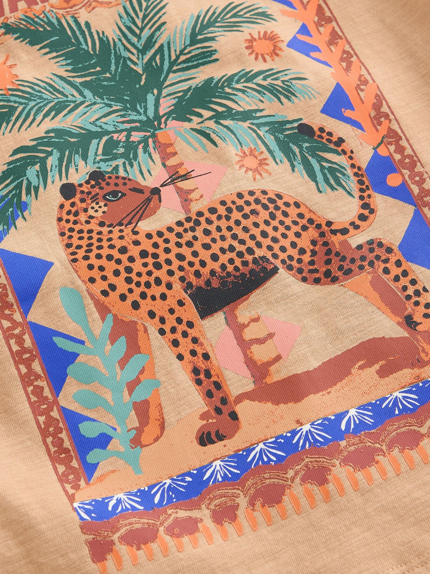 Dsiney Kidz - Tan Cheetah Havana Sunset Short Sleeve Back Print T-Shirt (3mths-7yrs) image 8