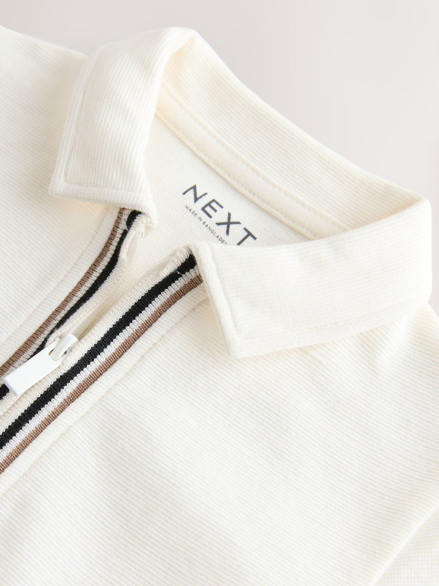 White Zip Neck Short Sleeve Polo Shirt And Shorts Set (3mths-7yrs) image 9