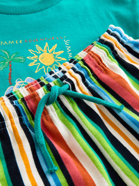 Green Beach Short Sleeve T-Shirt and Shorts Set (3mths-7yrs) image 3
