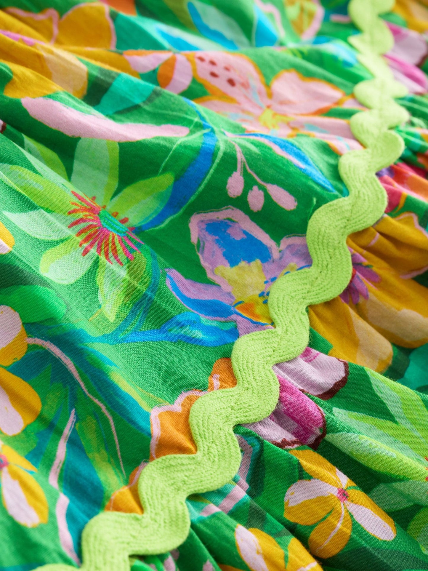 Green Tropical Ric Rac Summer Dress (3mths-8yrs) image 7