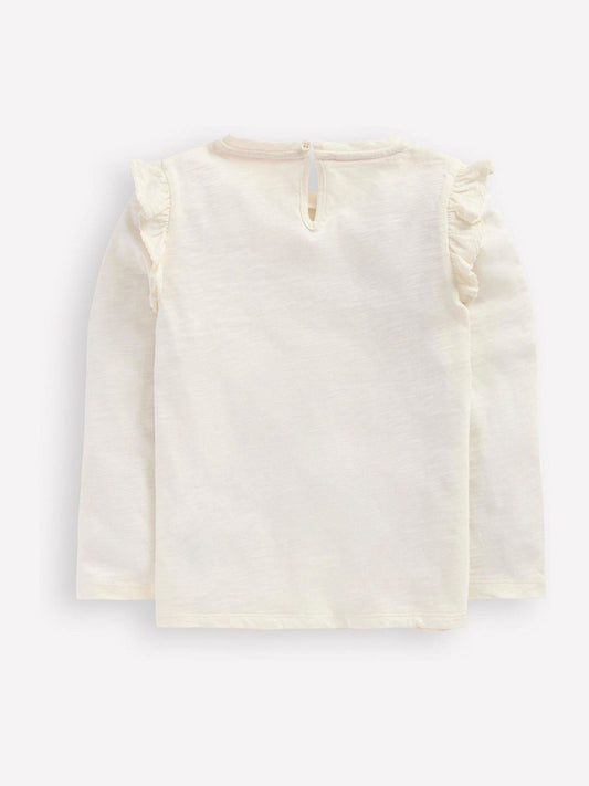 Dsiney Kidz - Boden Natural Frill Sleeve Slub Top image 2