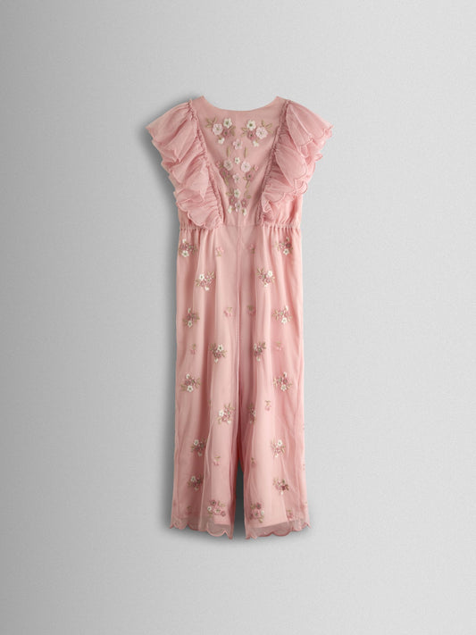 Dsiney Kidz - JoJo Maman Bébé Light Pink Tulle Embroidered Party Jumpsuit image 2