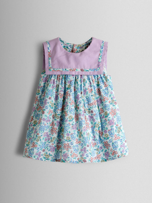 Dsiney Kidz - JoJo Maman Bébé Lilac Ditsy Floral Sailor Baby Dress and Headband Set image 2