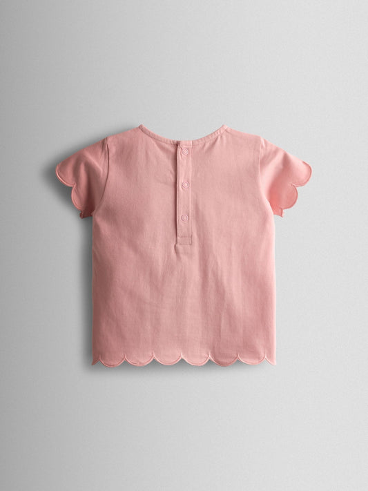 Dsiney Kidz - JoJo Maman Bébé Pink Fairy Appliqué Scalloped T-shirt image 2