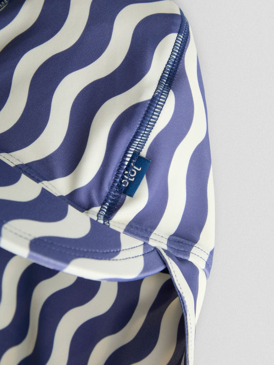 JoJo Maman Bébé Navy Blue Wavy Stripe UV Sun Protection Swim Hat image 2