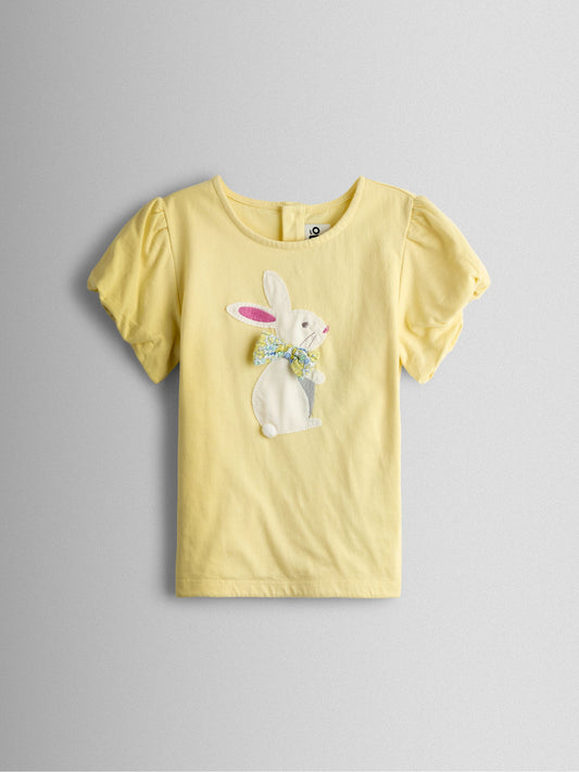 Dsiney Kidz - JoJo Maman Bébé Yellow Bunny Appliqué T-shirt & Seersucker Skirt Set image 2