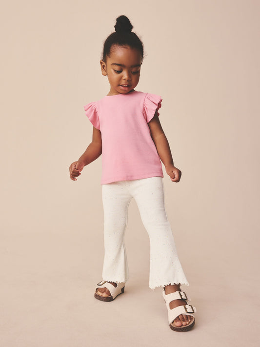Oatmarl Nep Rib Flare Leggings (3mths-7yrs) image 2