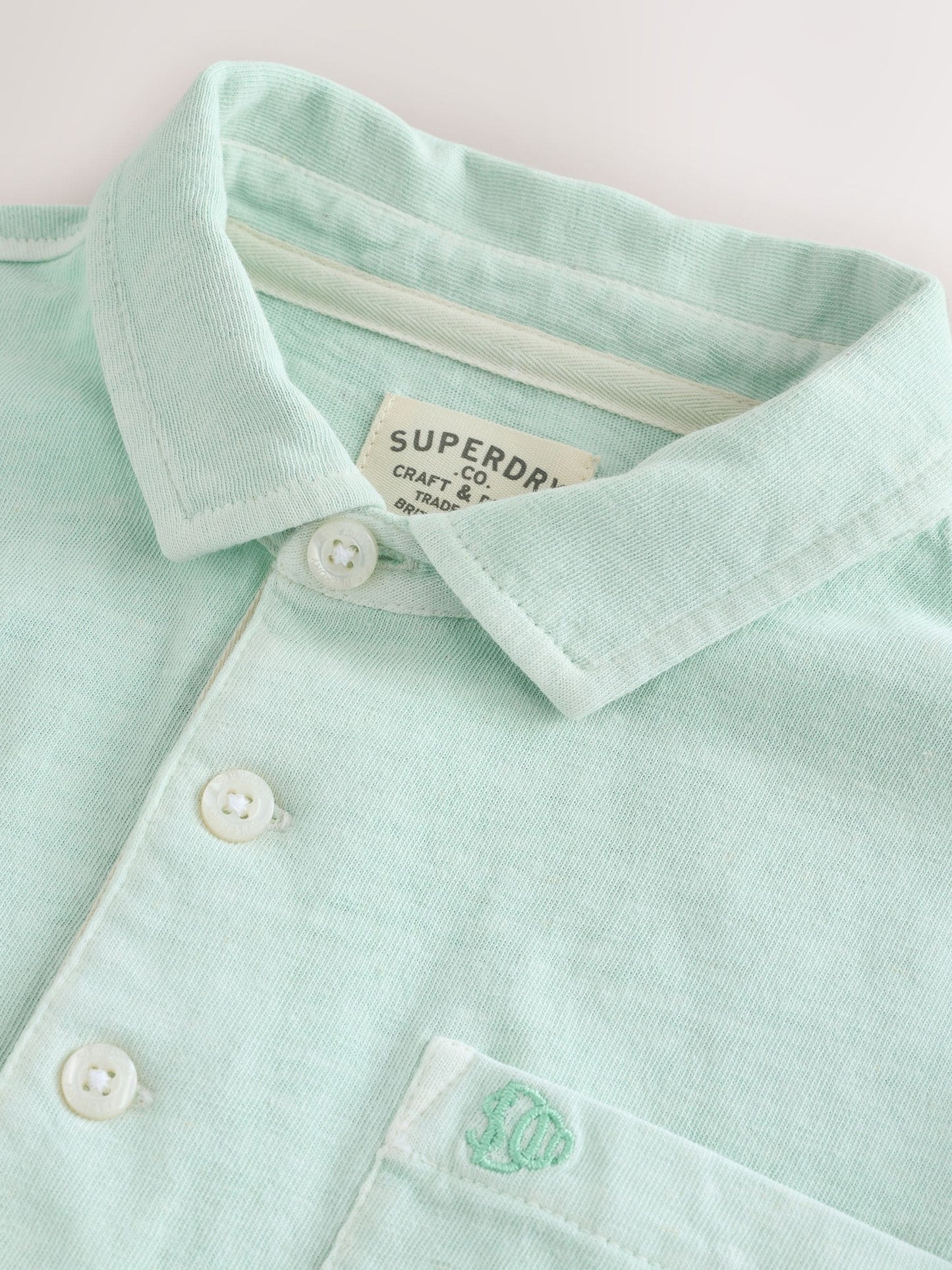 Dsiney Kidz - Superdry Mint Green Linen Blend Polo Shirt image 8