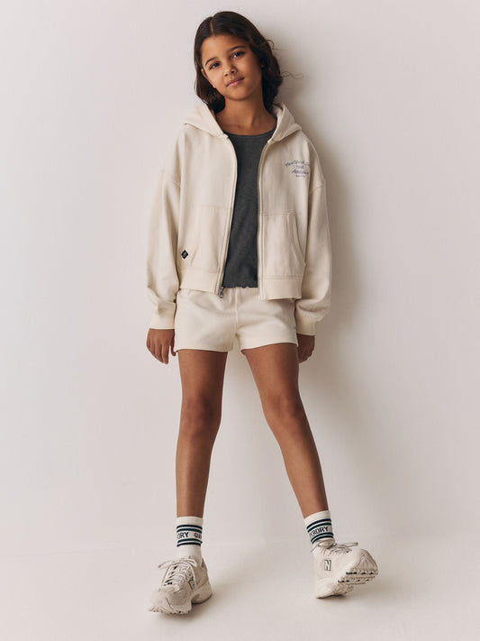 Superdry Cream Sweat Top & Shorts Set image 2