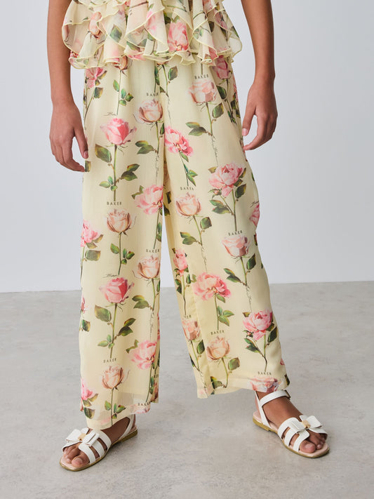 Baker by Ted Baker Chiffon Waterfall Halter Neck Wide Leg Jumpsuit image 2