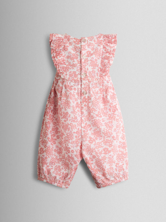 JoJo Maman Bébé Pink Floral Printed Romper image 2