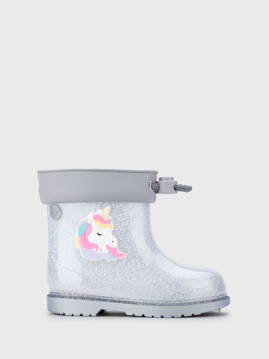 Igor Silver Glitter Unicorn Ankle Wellies image 2