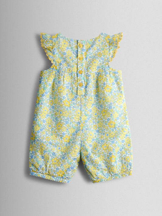 JoJo Maman Bébé Yellow Floral Printed Romper image 2