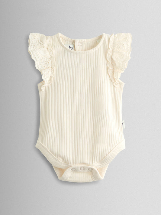 Dsiney Kidz - JoJo Maman Bébé Pink & Cream 2-Pack Broderie Frill Sleeve Body image 2