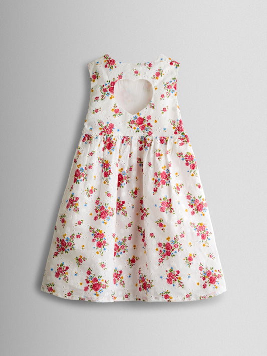 Dsiney Kidz - JoJo Maman Bébé White Broderie Roses Heart Cut Out Sundress image 2