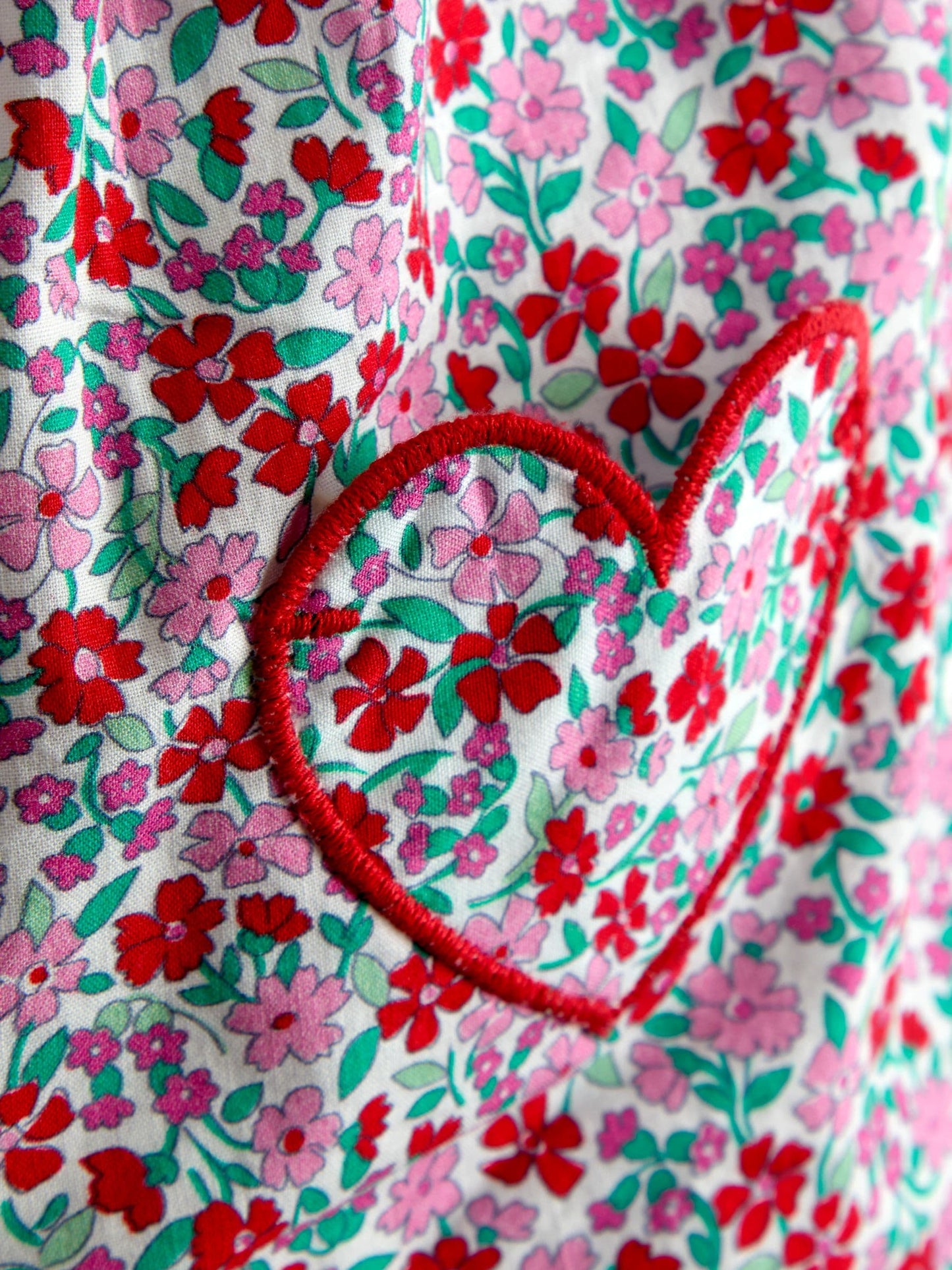 JoJo Maman Bébé Red Floral Ruffle Shoulder Romper image 3