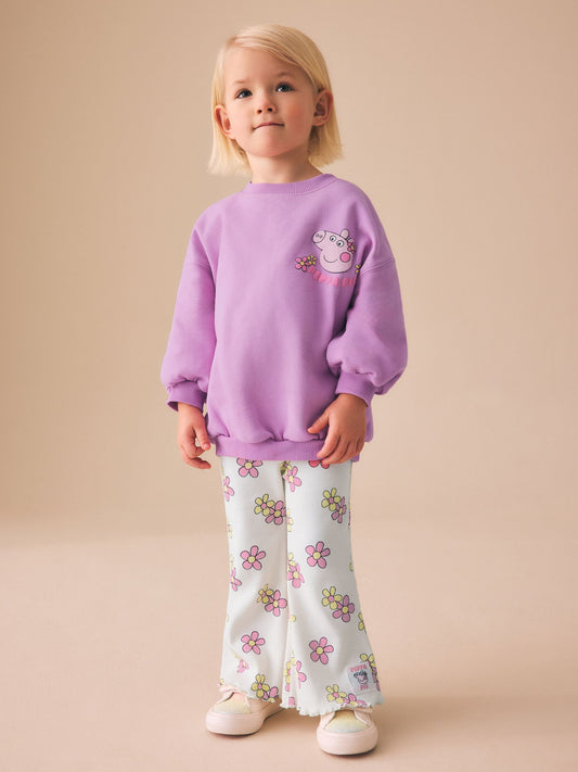 Purple Peppa Pig Sweatshirt & Flare Leggings Set (3mths-7yrs) image 2
