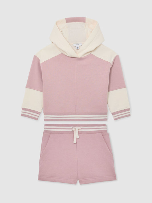 Reiss Pink Patty 3-9 yrs Cotton-Blend Hoodie and Shorts Set image 2