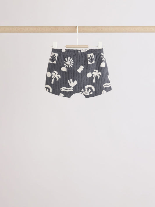 Mono/Fluro Yellow Palms Tops and Shorts Baby Set 6 Piece (0mths-3yrs) image 3