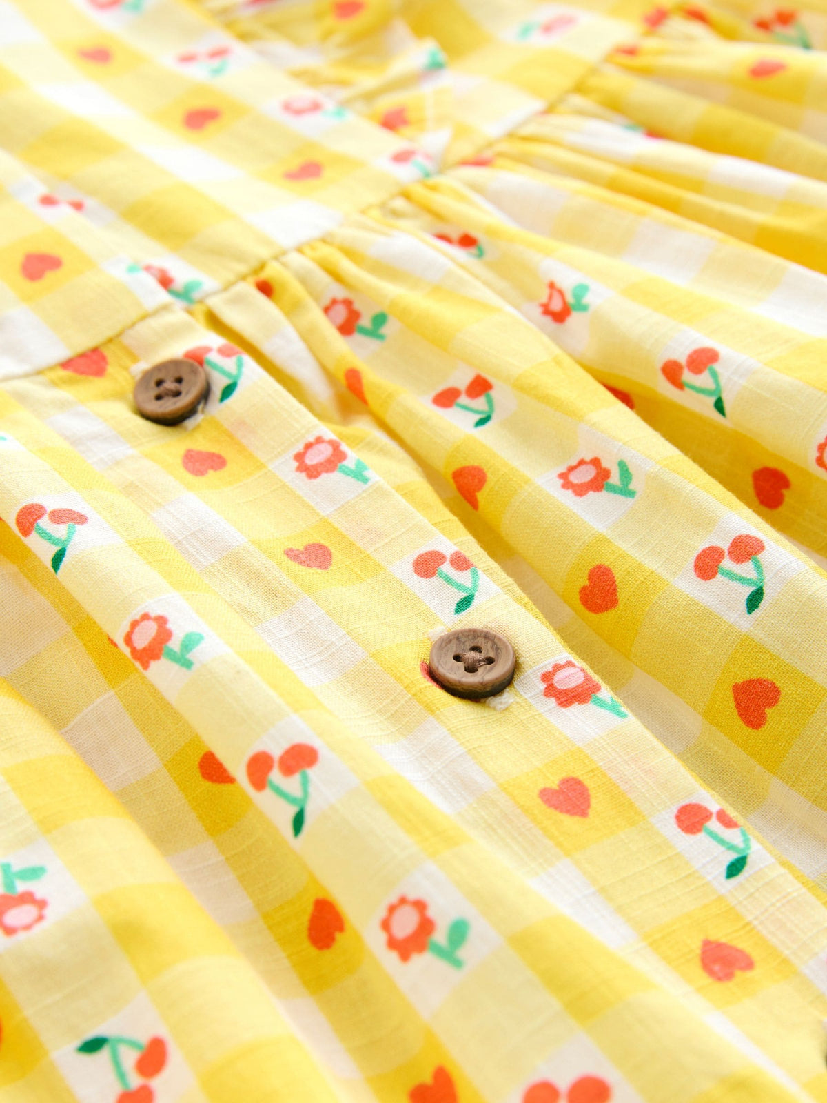 Dsiney Kidz - Pastel Yellow Check Double Ruffle Sleeve Dress (3mths-8yrs) image 7