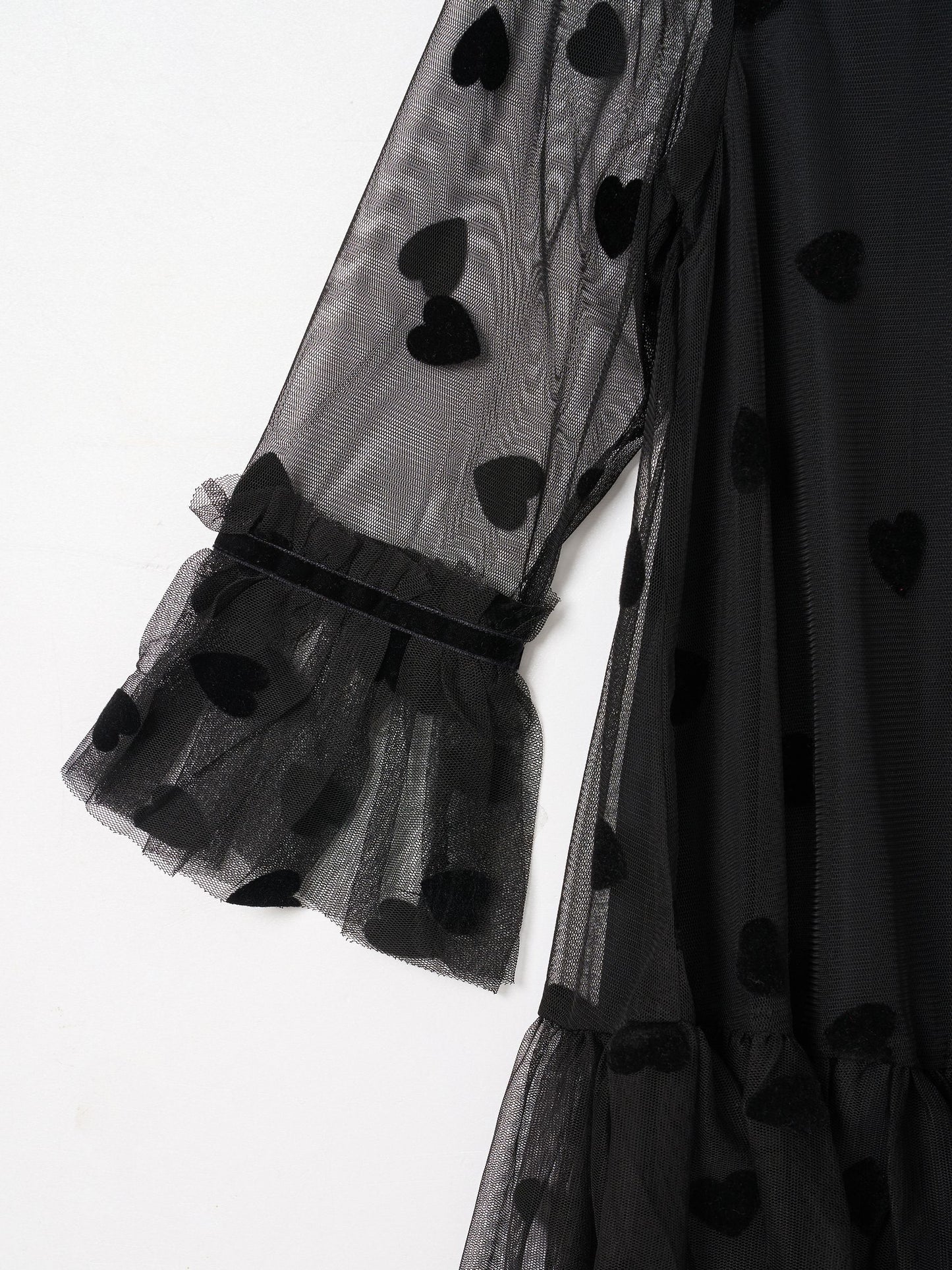Angel & Rocket Black Neve Flock Heart Mesh Dress image 8