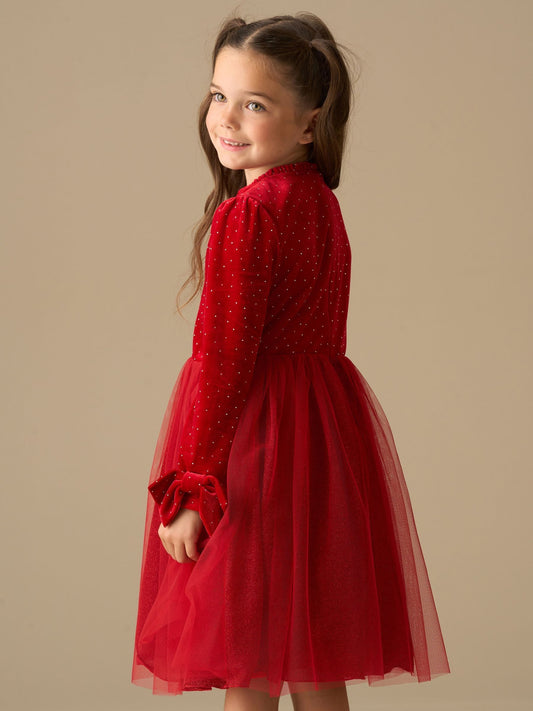 Angel & Rocket Red Elsie Velvet Tulle Dress - image 2