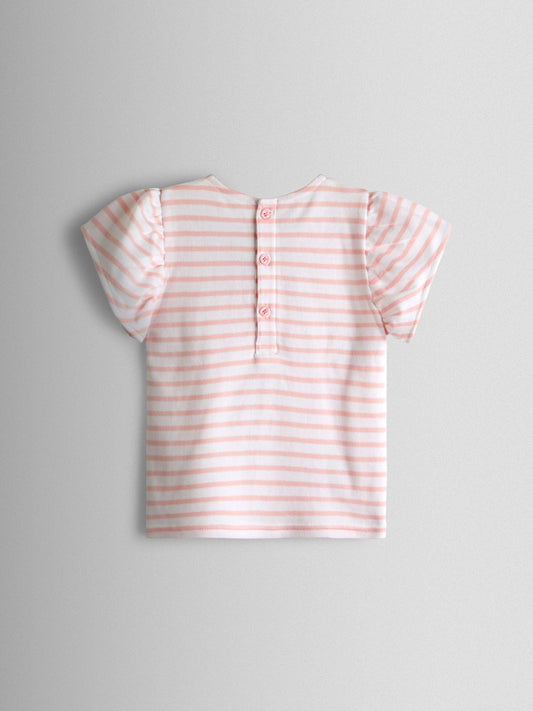 Dsiney Kidz - JoJo Maman Bébé Pink Cherry Appliqué Sleeve T-shirt image 2
