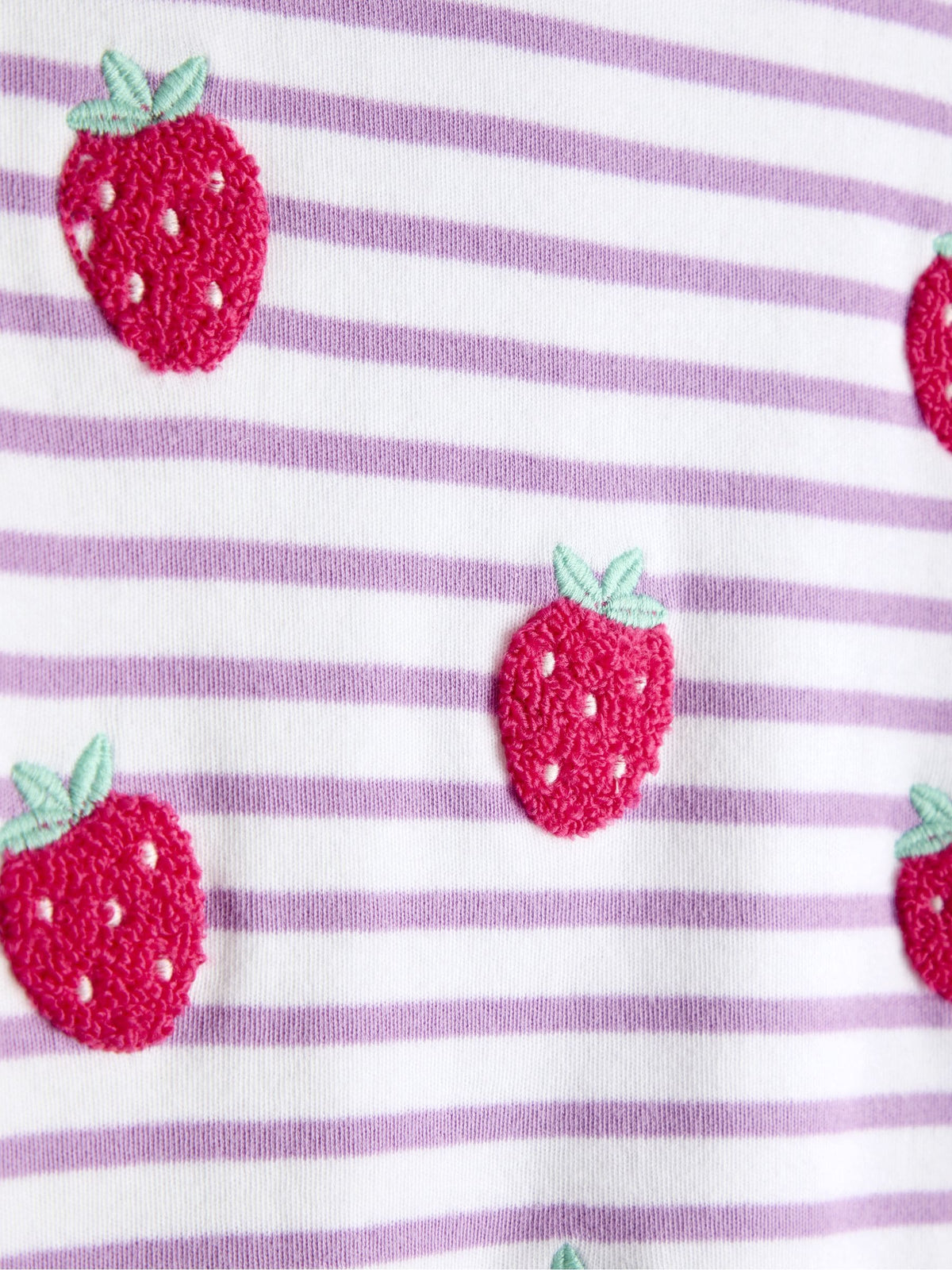 Dsiney Kidz - JoJo Maman Bébé Lilac Purple Strawberry Appliqué Sleeve T-shirt image 4