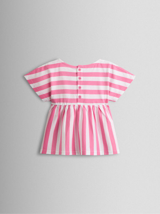 Dsiney Kidz - JoJo Maman Bébé Pink Ice cream Appliqué Peplum T-Shirt image 2
