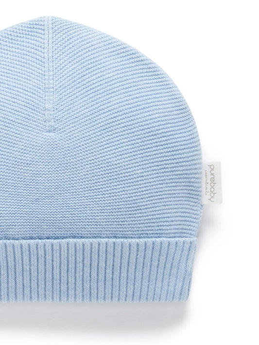 Purebaby Blue Textured Beanie image 2