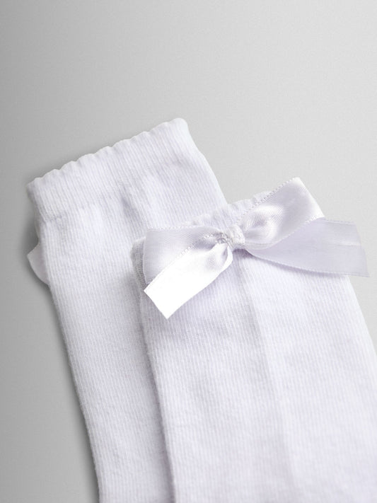 JoJo Maman Bébé Cream Bow Long Socks image 2