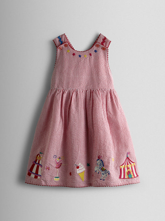 Dsiney Kidz - JoJo Maman Bébé Red Fairground Cross Back Appliqué Sundress image 2