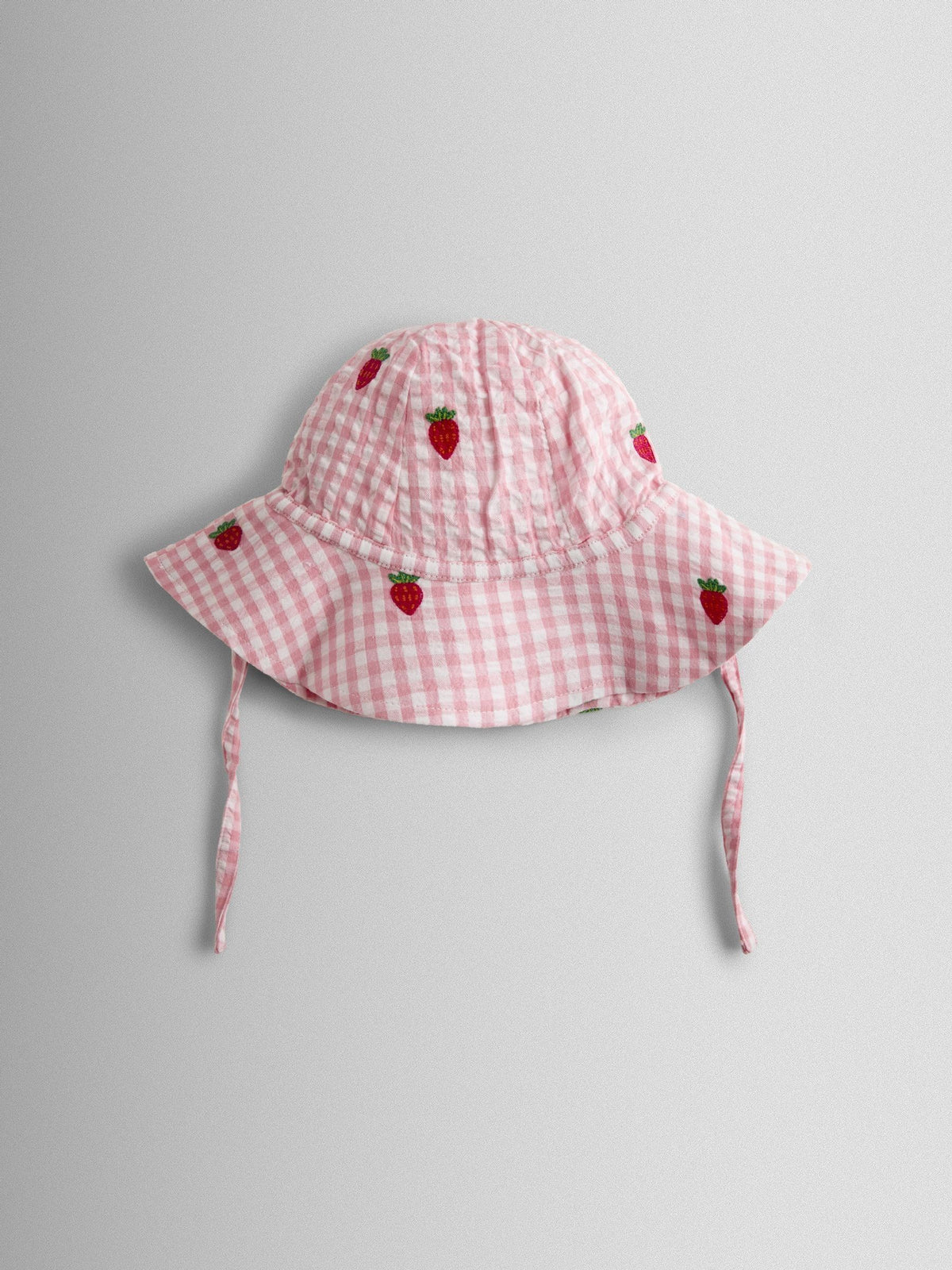 JoJo Maman Bébé Pink Strawberry Embroidered Frill Romper & Hat Set image 5