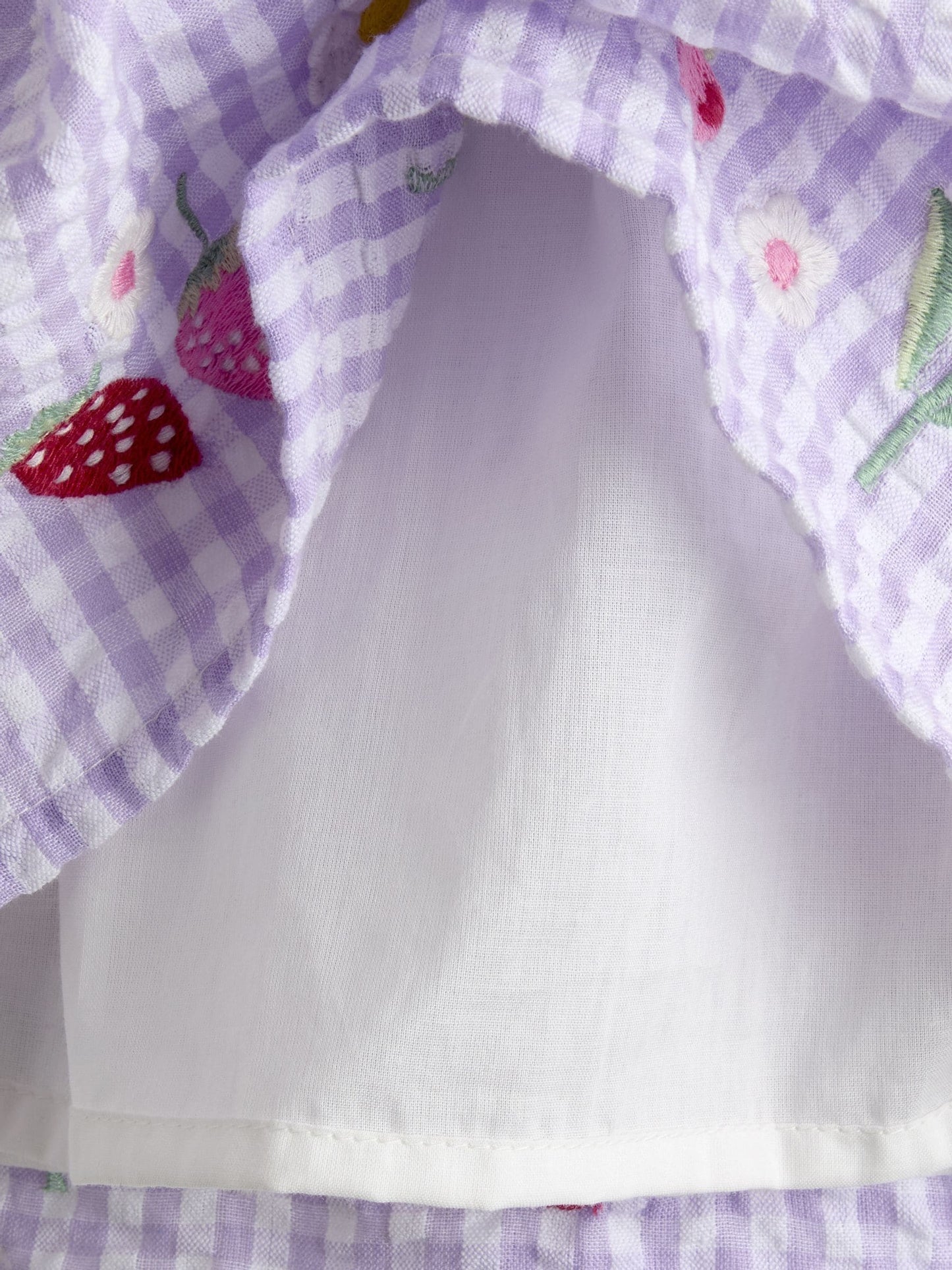 Dsiney Kidz - JoJo Maman Bébé Lilac Purple Cherry Appliqué Smocked Dress image 8