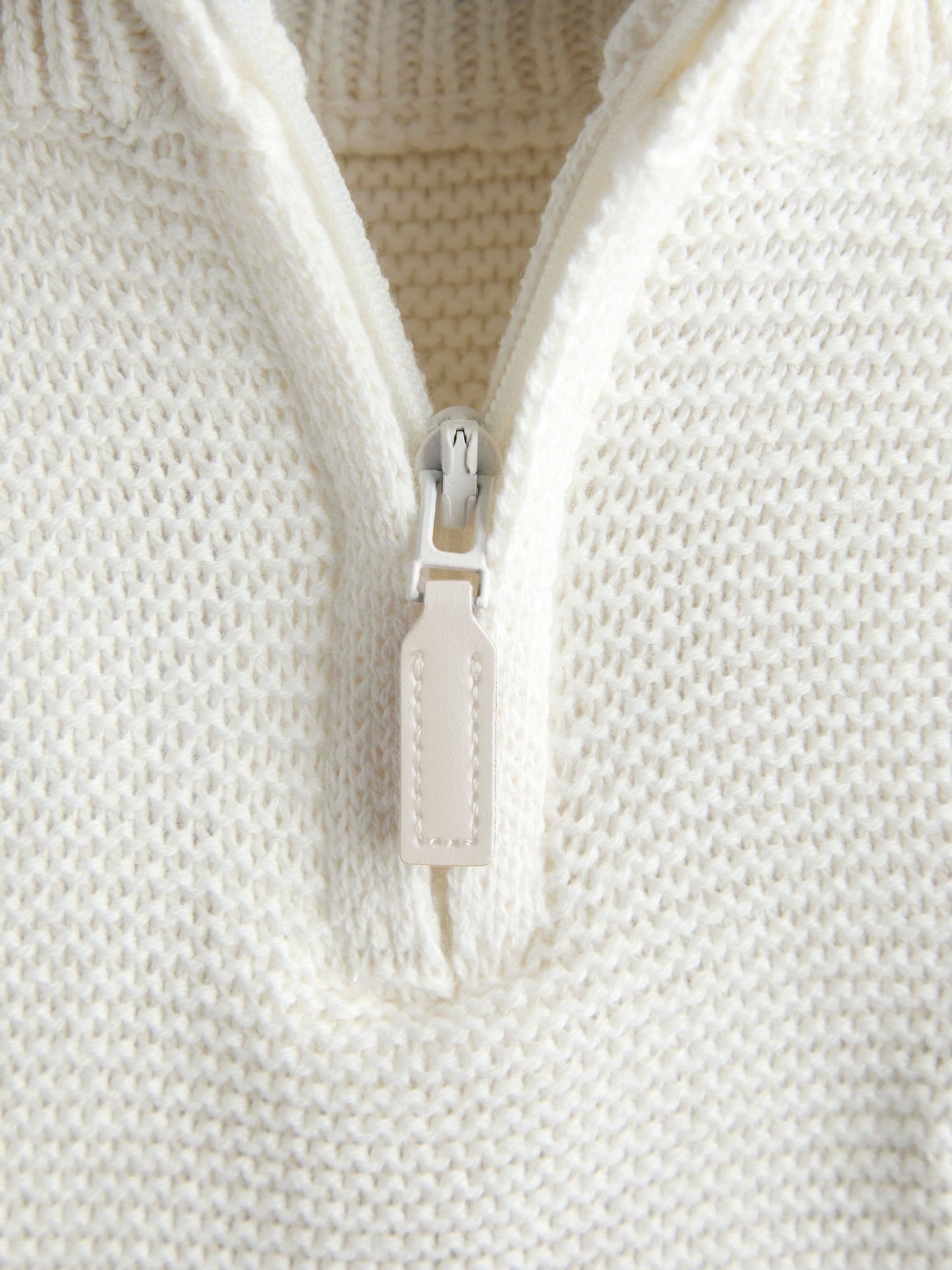 JoJo Maman Bébé Cream Navy Stripe Half Zip Knitted Jumper image 5